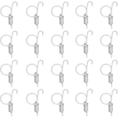 20 Piezas de Soporte para Dedos de Jaula, Cierre Rápido Metálico con Resorte, Soporte Multifuncional para Jaula con Gancho de Mosquetón para Jaulas. (1/4)