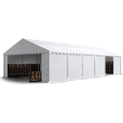 TOOLPORT Storage tent 6x12 m PVC 700 N waterproof shelter white (1/5)