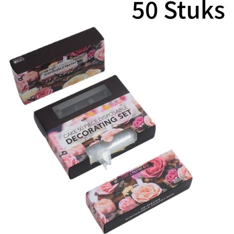 50 poches à douille jetables - Extra épaisses · Résistantes à la déchirure · Usage domestique et professionnel · Taille standard 30 cm (12 pouces) · Durables · Transparentes (1/5)