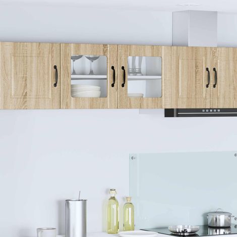 Meuble haut de cuisine mural en bois d’ingénierie, chêne sonoma, 80 x 31 x 40 cm - PANGIVO (1/5)