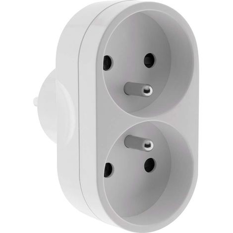 Multiprise biplite pour façade 16A - Blanc (1/5)