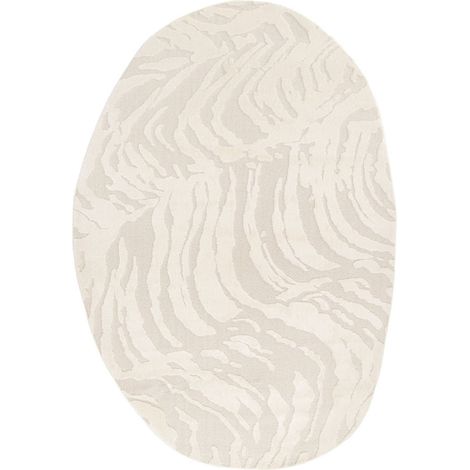 Julianne beige pebble-shaped indoor rug with pattern in relief 160x230cm
