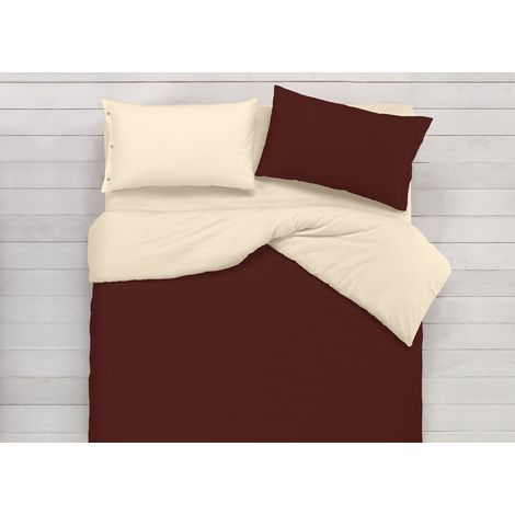Copripiumino In 100% Cotone Double Face Panna/Marrone, misuraSingolocolorePanna-Marrone