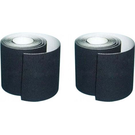 Adhesive Anti-Slip Tape Stairs Safety Indoor Outdoor High Adhesion 10cm x 5m Black 2 Pieces (1/4)
