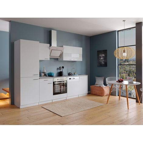 Cuisine Kitchenette Bloc cuisine intégrée Blanc Malia 280 cm Respekta