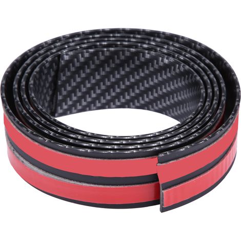 Plaquettes de protection de seuil de porte en fibre de carbone et caoutchouc, style auto universel (3 x 100 cm) (1/5)