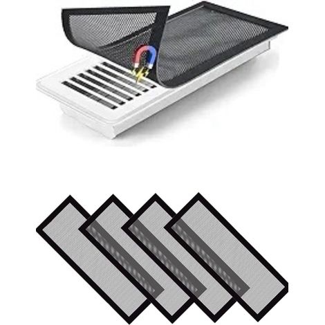 Confezione da 4 coperture magnetiche per prese d'aria da 4 x 10 pollici con telaio in PVC resistente, rete lavabile per condizionatori d'aria, griglie per pavimenti e prese d'aria - Vestibilità sicura