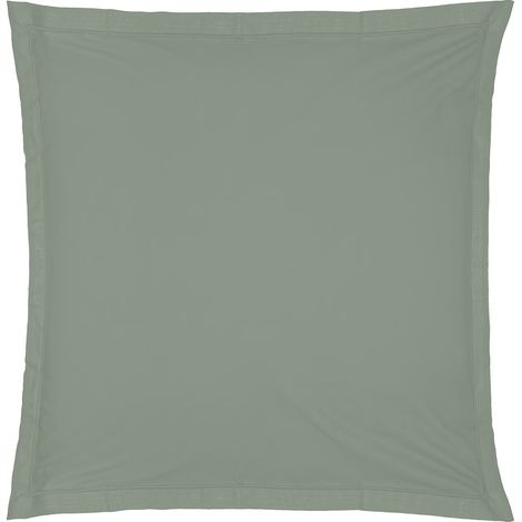 Taie d'oreiller percale de coton uni 63 x 63 cm Harmonie tilleul (1/3)