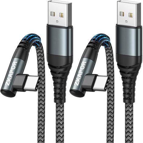 Câble USB C 2M/Lot de 2, 90 Degrés Câble Type C Coudé Charge Rapide (1/5)