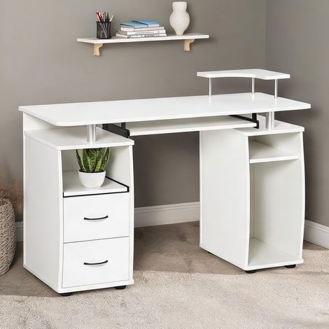 Bureau blanc en bois 120 x 55 x 85 cm (1/5)