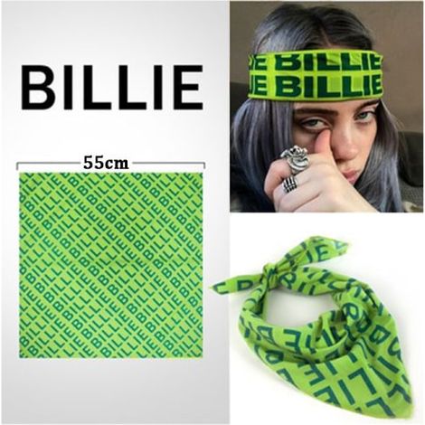 Bandeau Sport Billie Eilish Pannband Cheveux, Serre-tête Tissu Respirant, Accessoire Coiffure Fitness, Lot de 1, Noir (1/5)