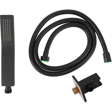 Pommeau de douche à main pressurisé noir mat G1/2 pouce, kit de pulvérisation pour salle de bain (1/5)