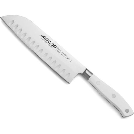 ARCOS cuchillo santoku alveolado 17 cm blanco maitre 151624 , Cuchillo Santoku alveolado 17 cm blanco Maître, un cuchillo de cocina versátil y de alto rendimiento, ideal para corta (1/3)