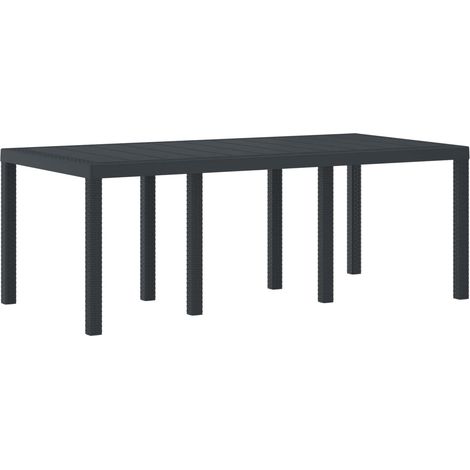 Gartentisch Anthrazit 200 x 100 x 73 cm Poly-Rattan