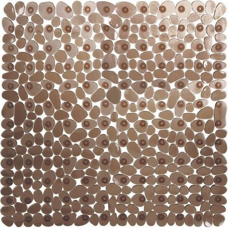 ZVD Tapis de Douche Antiderapant,54x54cm(Marron) Tapis de Douche Carrés,Tapis de Baignoire Antidérapant et Anti-moisissure,Tapis de Bain Antiderapant Enfant,Lavable en Machine avec Ventouse Tapis (1/4)