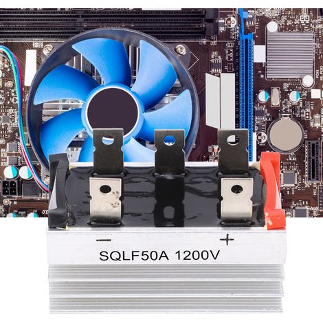 Lot de 4 ponts redresseurs SQLF50A 1200 V triphasés avec dissipateur thermique (1/5)