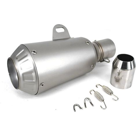 Silencieux moto 51mm diamètre interface acier inoxydable insonorisé embout pot d'échappement 370mm avec réducteur de bruit DB Killer (1/5)