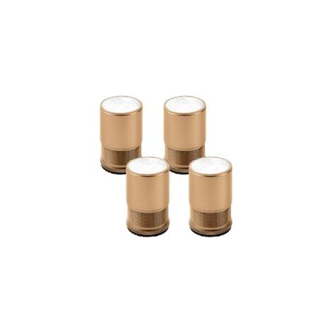 Lot de 4 rehausseurs de meubles réglables en métal – Pieds pour lits, chaises, tables, canapés et meubles (y compris de salle de bain) – Couleur or – Hauteur réglable de 4,7 à 8 cm (1/2)
