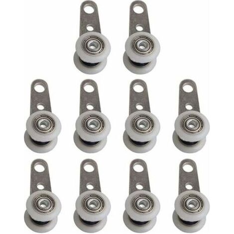 Lot de 10 roulettes pour baies vitrées et portes coulissantes – Métal et plastique – Roulements intégrés pour mouvement fluide – 4 x 1,9 cm (1/5)