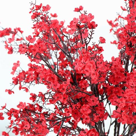 Lot de 6 bouquets de fleurs séchées artificielles en soie (rouge) pour mariage et décoration intérieure-AquaForge