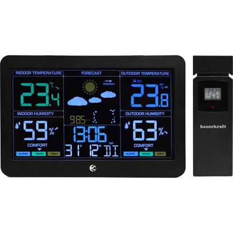 Stazione meteorologica wireless termometro barometro orologio sveglia previsioni