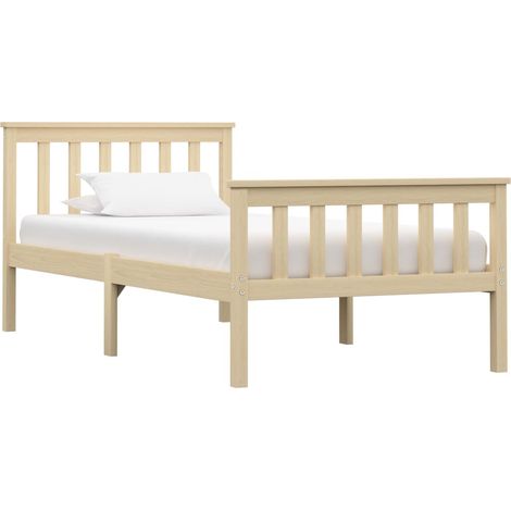 Estructura de cama sin colchón madera pino natural 100x200 cm vidaXL (1/5)