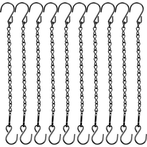Ketten zum Aufhängen von Topfpflanzen und Gartenpflanzen, Haken für Blumentöpfe (25 cm, 10 Stück). (1/5)