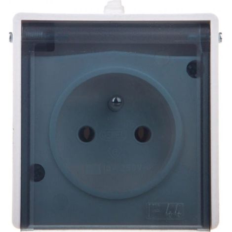 Enchufe herm茅tico individual Lambda con/sin tapa ahumada IP44 blanca GNH-1LZ/00/d