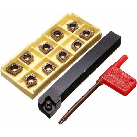 12x100mm Porte-Outil de Tournage de Tour avec 10 CCMT09T304-PM Inserts en Carbure 1 Manuel d'instructions (1/5)