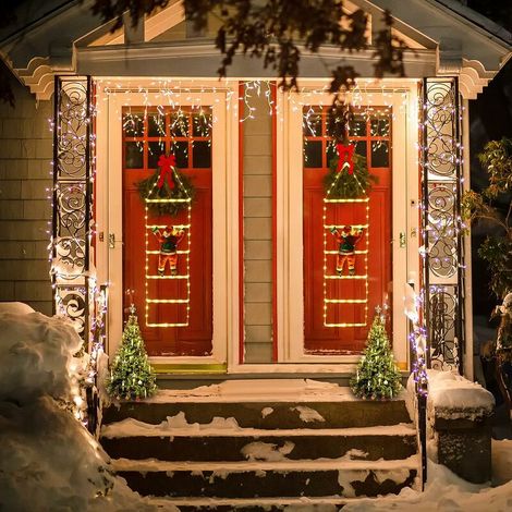 120 cm Christmas decoration LED climbing light with Santa Claus - decorative outdoor Christmas lights, warm white (1/5)