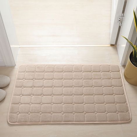 Tapis De Bain - Mousse Mémoire Épaisse - Absorption Rapide De L Eau - Pour Salle De Bain Chambre Salon Toilette - 50 X 80 Cm - 1 Pièce (1/5)