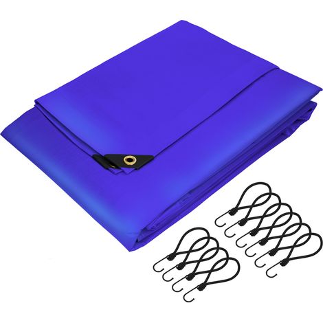 ECD Germany Lona de Protección Azul 4x5m Impermeable con Ojales 650g/m² de PVC Resistente a Desgarro, Moho, Agua y Rayos UV Cubierta Premium Multiusos Ideal para Muebles de Jardín 20m² con Ganchos (1/5)