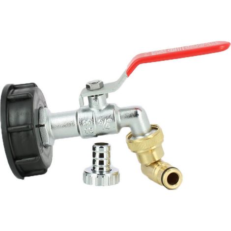 Raccord cuve S60X6 - Robinet laiton chromé 15 mm + Nez articulé (1/2)