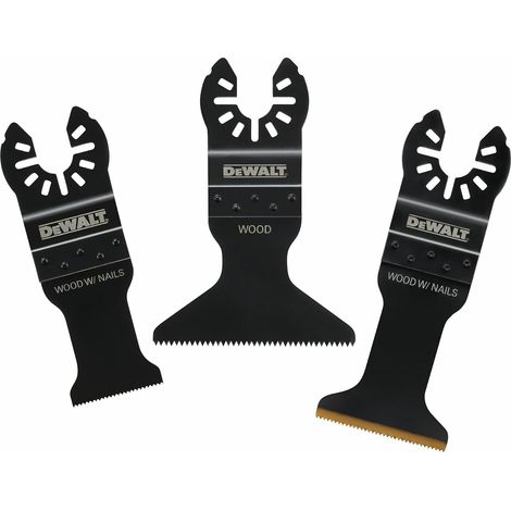 Dewalt DT20760 Lot de 3 lames oscillantes idéales pour les coupes rapides dans le bois, le plastique et les plaques de plâtre (1/3)