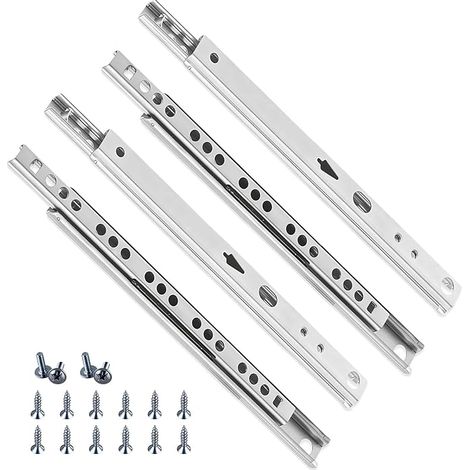 Glissière pour Tiroir 17 x 310 mm, 4 PCS de Rails Coulissants à Billes (1/5)