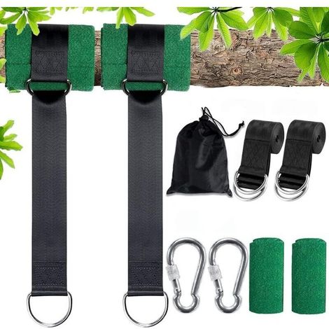 OEM – Sangles pour hamac et balançoire d'arbre 150 cm – Nylon haute qualité – Charge max 500 kg – 2 mousquetons inclus