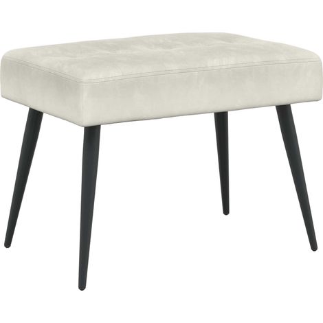 Panchina con bottoni imbottiti Crema 60 x 40 x 45 cm Velluto vidaXL (1/5)