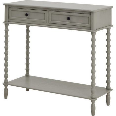 The Camden Collection Two Drawer Console Table - Wood - L35 x W90 x H81 cm - Grey