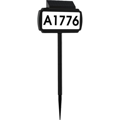 Numéro de Maison Solaire Lumière Adresse de Maison Numérique Illuminé Prise de Terre Signe Maison Lumière pour Maison Jardin Porte ABS + PC (1/2)