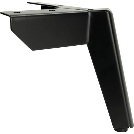 Möbelbeinanker im Loft-Stil, matt schwarz, 12 cm hoch: elegante Metallkonstruktion, geeignet für Sofas, Stühle und Kommoden, inklusive Bodenschutzgleiter.