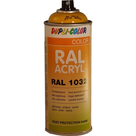 Vernis jaune acrylique RAL 1032 dupli-color, aérosol de 400 ml (1/2)