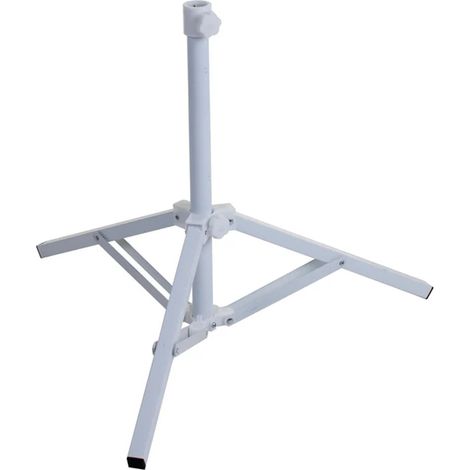 TrAdE Shop Traesio - Base Per Ombrellone Da Esterno Supporto Richiudibile A 3 Gambe Bianco 55x76cm 618620 - (1/5)