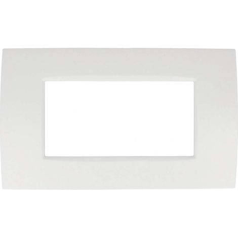 Placca Slim Sottile 504 4M Moduli Bianco Compatibile Con Bticino Living Light Air SD46004 (1/2)