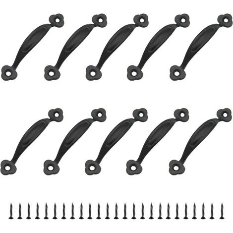 YMYNY 10 Stück Retro-Möbelgriffe im rustikalen Stil, Zinklegierung, für Küche, Scheunentor, Gartenschuppen, Schubladen, Holzschränke (80 mm) (1/5)