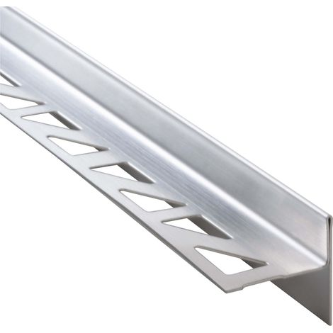 Dalsys Cale de pente pour douche,  Argent Profilé de douche pour praticable,  inox résistant à la corrosion - Profilé de pente 148cm, hauteur 12,5mm, droite