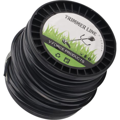 Pour débroussailleuse Husqvarna, fil carré 3,3 mm pour coupe-bordure, bobine noire (modèle carré 3,3 mm) 50 mètres (1/5)
