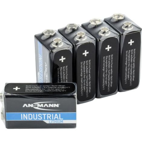 Ansmann Lithium Industrial 6LR61 9 V Block-Batterie Lithium 1200 mAh 9 V 5 St. (1/2)