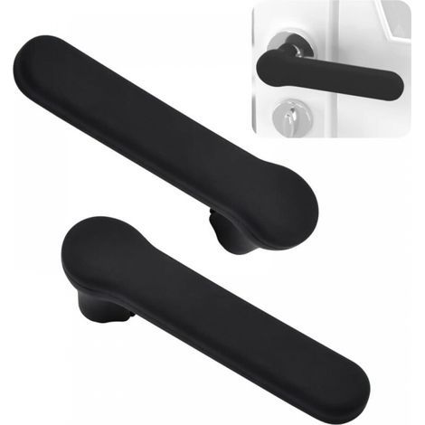 Lot de 2 housses de poignée de porte en silicone, protection antistatique pour leviers de porte carrés, noir mat (1/5)