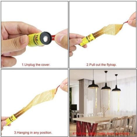 32 Rouleaux Attrape Mouche Collant Piege Rouleaux de Papier Tue-Mouche Non Toxique Pièges à Mouches Collantes Ruban Attrape Mo[45] (1/4)