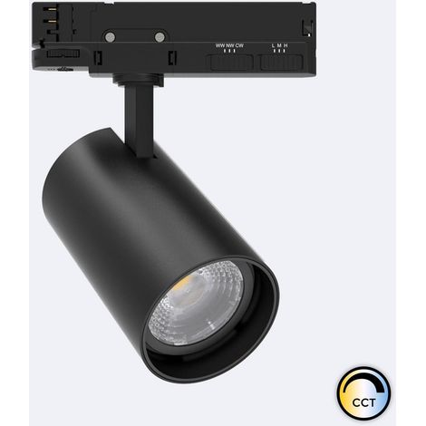 Faretto LED Binario Trifase 40W Fasano Regolabile CCT Selezionabile Nero (2700K - 3200K - 4000K) Selezionabile (1/3)